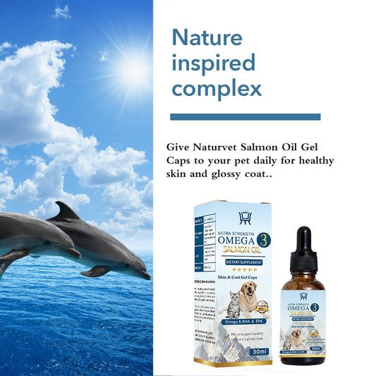 Huile de Saumon Pure pour Chien & Chat – Pelage Brillant, Peau Saine