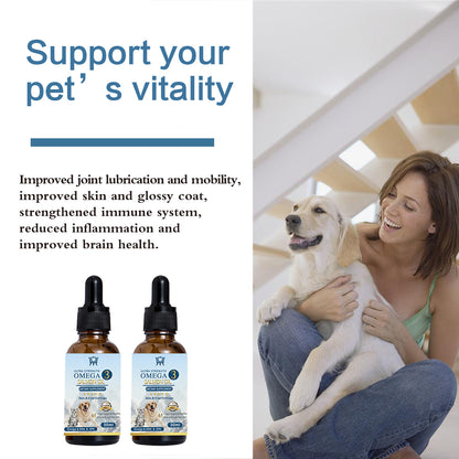 Huile de Saumon Pure pour Chien & Chat – Pelage Brillant, Peau Saine
