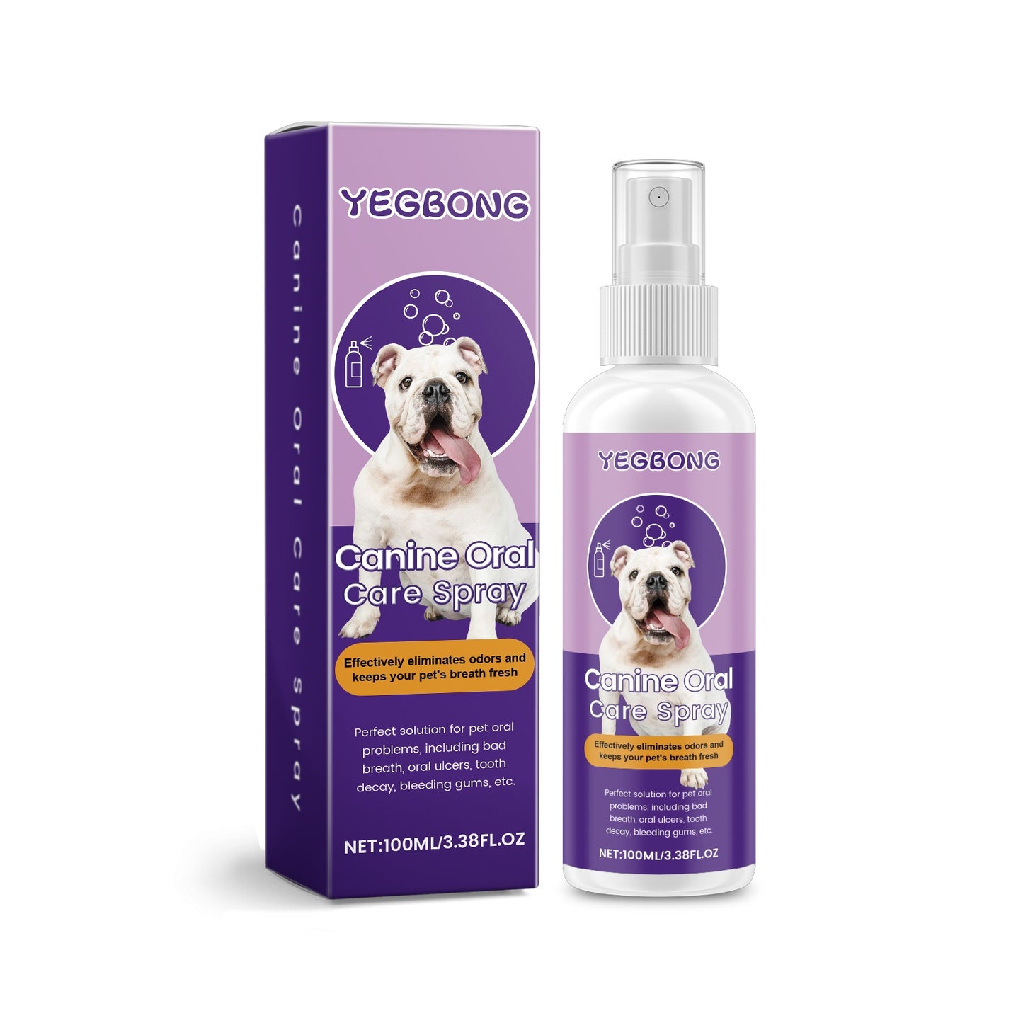 Spray Buccal pour Chien – Halèine Fraîche Instantanée & Soin Dentaire 100ml