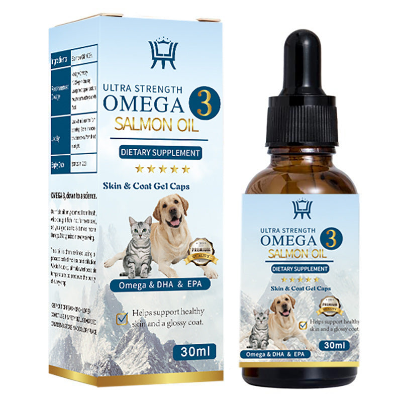 Huile de Saumon Pure pour Chien & Chat – Pelage Brillant, Peau Saine